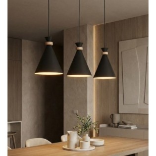 Lámpara colgante Due Negro (3 luces)