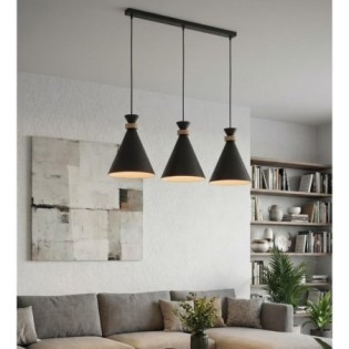 Lámpara colgante Due Negro (3 luces)