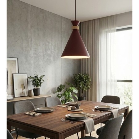 Lámpara colgante Due Burdeos