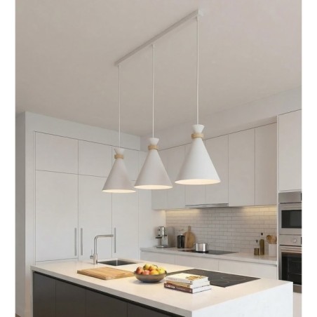 Lámpara colgante Due Blanco (3 luces)