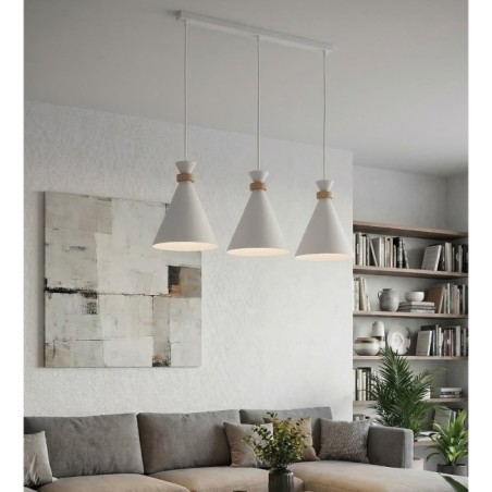 Lámpara colgante Due Blanco (3 luces)