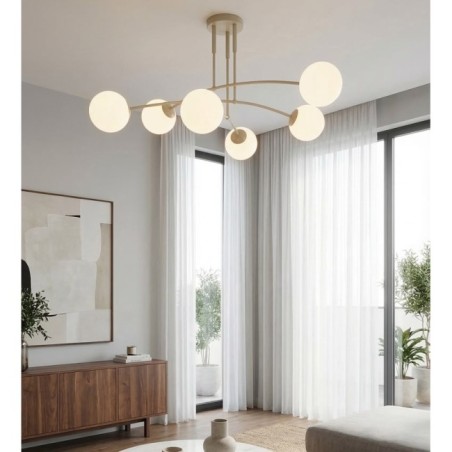 Lámpara de techo Siret Moca Opal (6 luces)