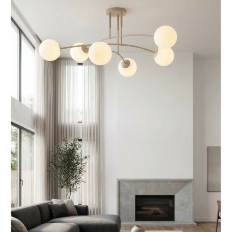 Lámpara de techo Siret Moca Opal (6 luces)
