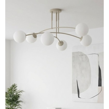 Lámpara de techo Siret Moca Opal (6 luces)