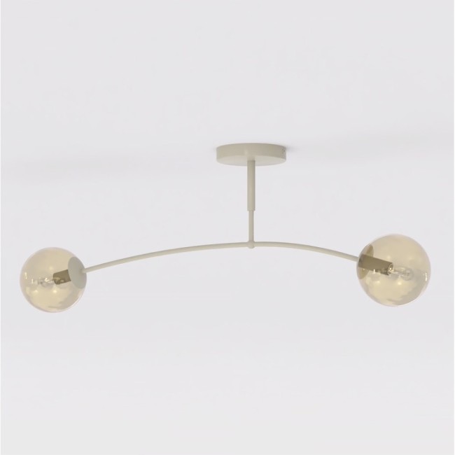 Lámpara de techo Siret Moca Ámbar (2 luces)