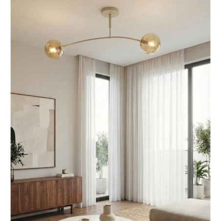 Lámpara de techo Siret Moca Ámbar (2 luces)