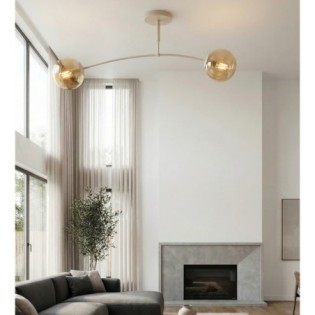 Lámpara de techo Siret Moca Ámbar (2 luces)