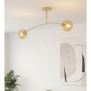 Lámpara de techo Siret Moca Ámbar (2 luces)