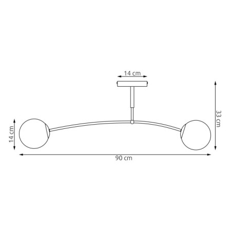 Lámpara de techo Siret Moca Ámbar (2 luces)