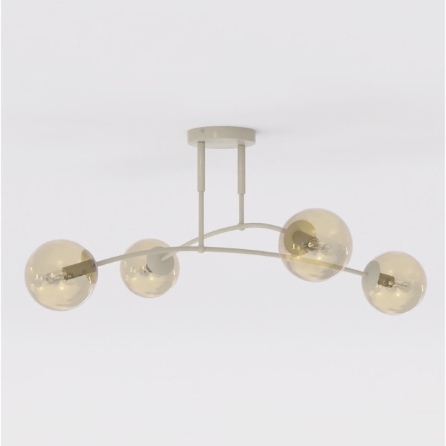 Lámpara de techo Siret Moca Ámbar (4 luces)