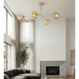 Lámpara de techo Siret Moca Ámbar (4 luces)