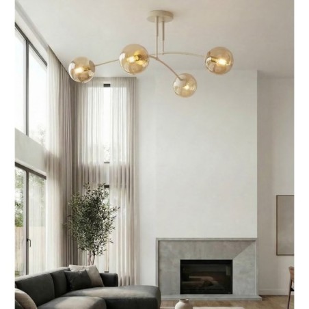 Lámpara de techo Siret Moca Ámbar (4 luces)