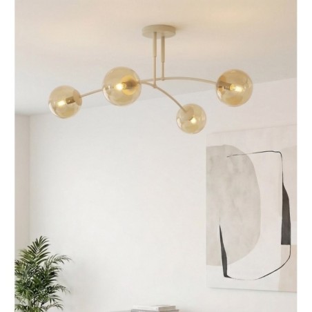 Lámpara de techo Siret Moca Ámbar (4 luces)