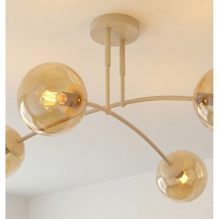 Lámpara de techo Siret Moca Ámbar (4 luces)