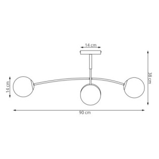 Lámpara de techo Siret Moca Ámbar (4 luces)