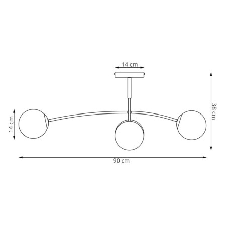 Lámpara de techo Siret Moca Ámbar (4 luces)