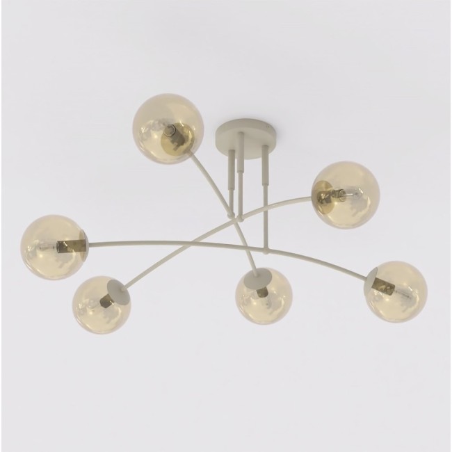 Lámpara de techo Siret Moca Ámbar (6 luces)