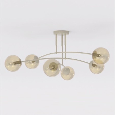 Lámpara de techo Siret Moca Ámbar (6 luces)