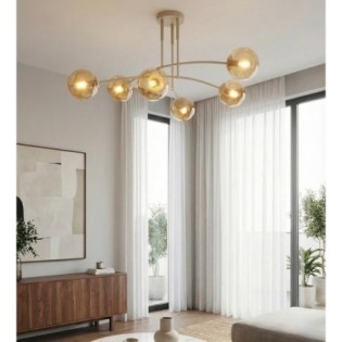 Lámpara de techo Siret Moca Ámbar (6 luces)
