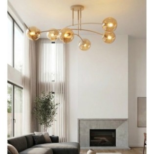 Lámpara de techo Siret Moca Ámbar (6 luces)