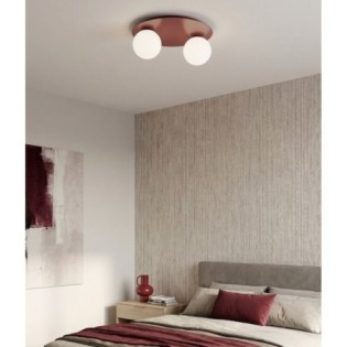 Lámpara de techo Maru Burdeos Opal (2 luces)