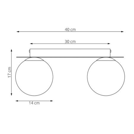 Lámpara de techo Maru Burdeos Opal (2 luces)