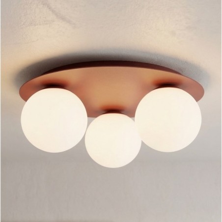 Lámpara de techo Maru Burdeos Opal (3 luces)
