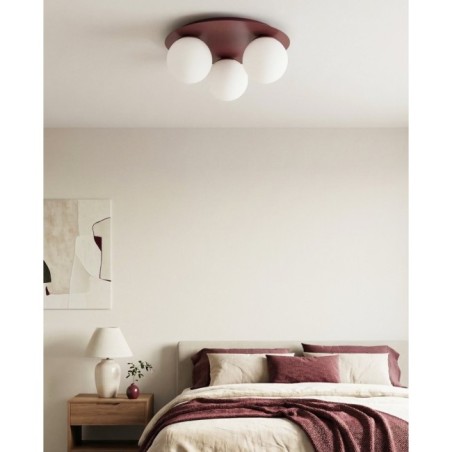 Lámpara de techo Maru Burdeos Opal (3 luces)