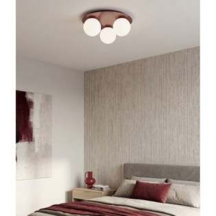 Lámpara de techo Maru Burdeos Opal (3 luces)