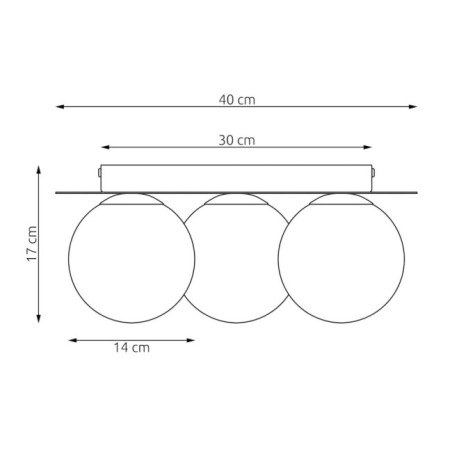 Lámpara de techo Maru Burdeos Opal (3 luces)