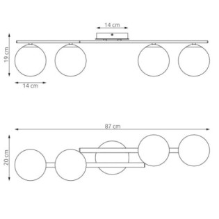 Lámpara de techo Tara (4 luces)