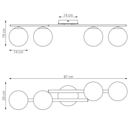 Lámpara de techo Tara (4 luces)