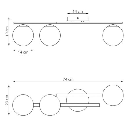 Lámpara de techo Tara (3 luces)