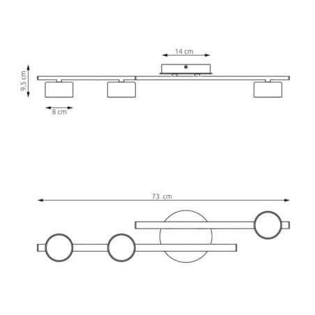 Lámpara de techo Drente Moca (3 luces)
