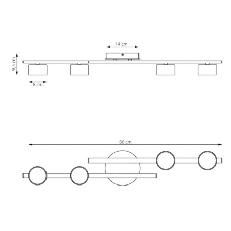 Lámpara de techo Drente Moca (4 luces)