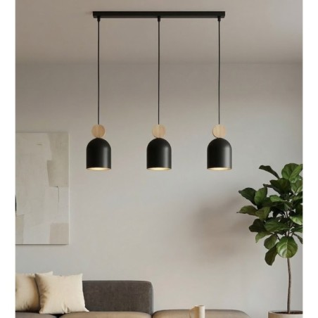 Lámpara colgante Ros Negro (3 luces)