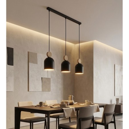 Lámpara colgante Ros Negro (3 luces)