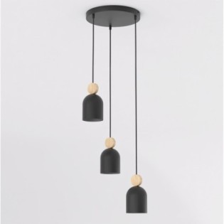 Lámpara colgante Ros II Negro (3 luces)