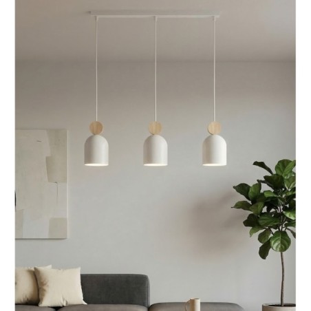 Lámpara colgante Ros Blanco (3 luces)