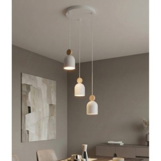 Lámpara colgante Ros II Blanco (3 luces)