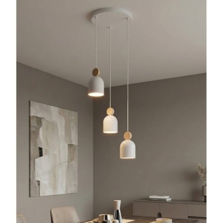 Lámpara colgante Ros II Blanco (3 luces)