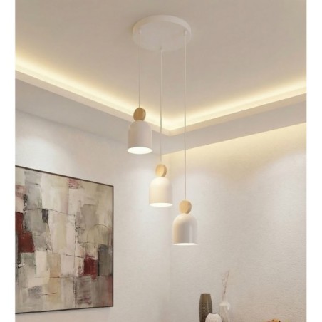 Lámpara colgante Ros II Blanco (3 luces)