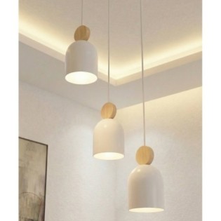 Lámpara colgante Ros II Blanco (3 luces)