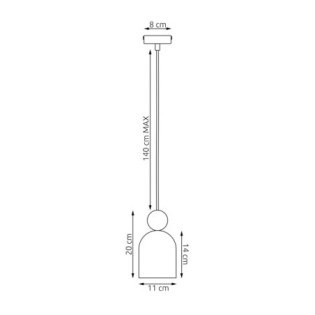 Lámpara colgante Ros Moca