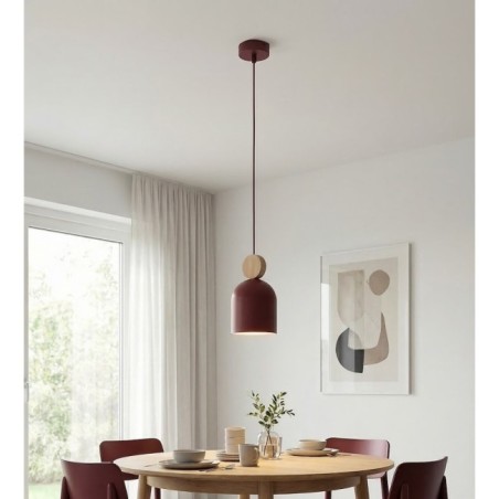 Lámpara colgante Ros Burdeos