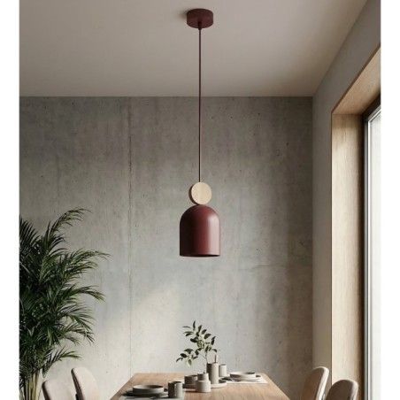 Lámpara colgante Ros Burdeos