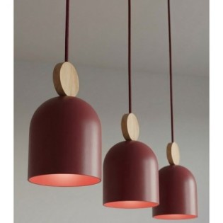 Lámpara colgante Ros Burdeos (3 luces)