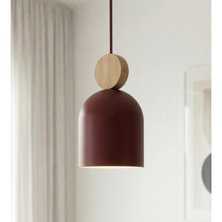 Lámpara colgante Ros II Burdeos (3 luces)