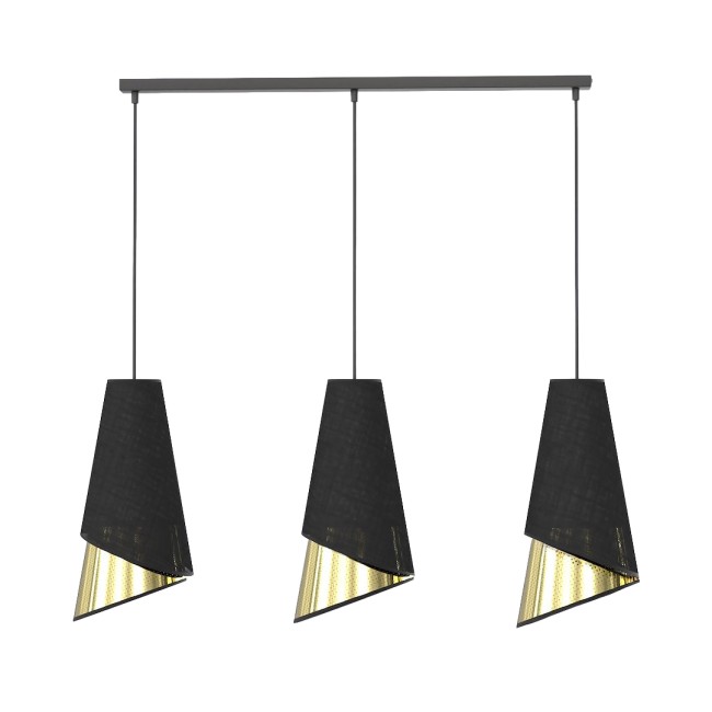 Lámpara colgante Vist Negro+Oro (3 luces)