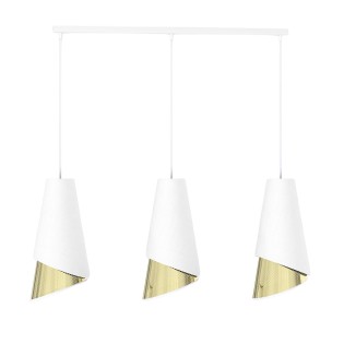 Lámpara colgante Vist Blanco+Oro (3 luces)